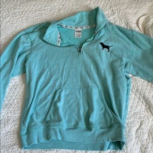 Pink, quarter zip, teal